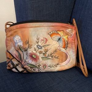 Hand painted leather bag